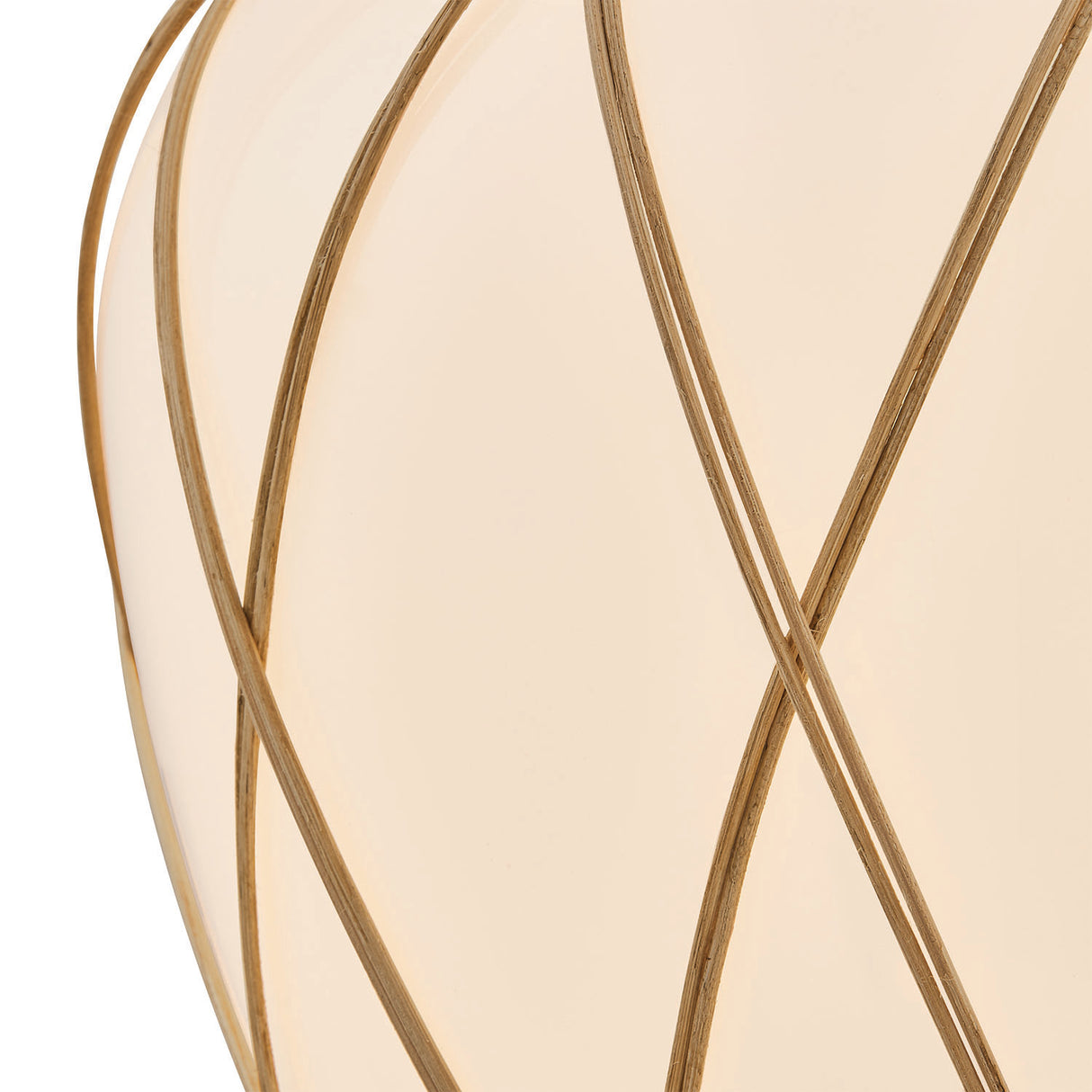 Dion Small Pendant 13", Aged Brass and Milk Glass with Rattan