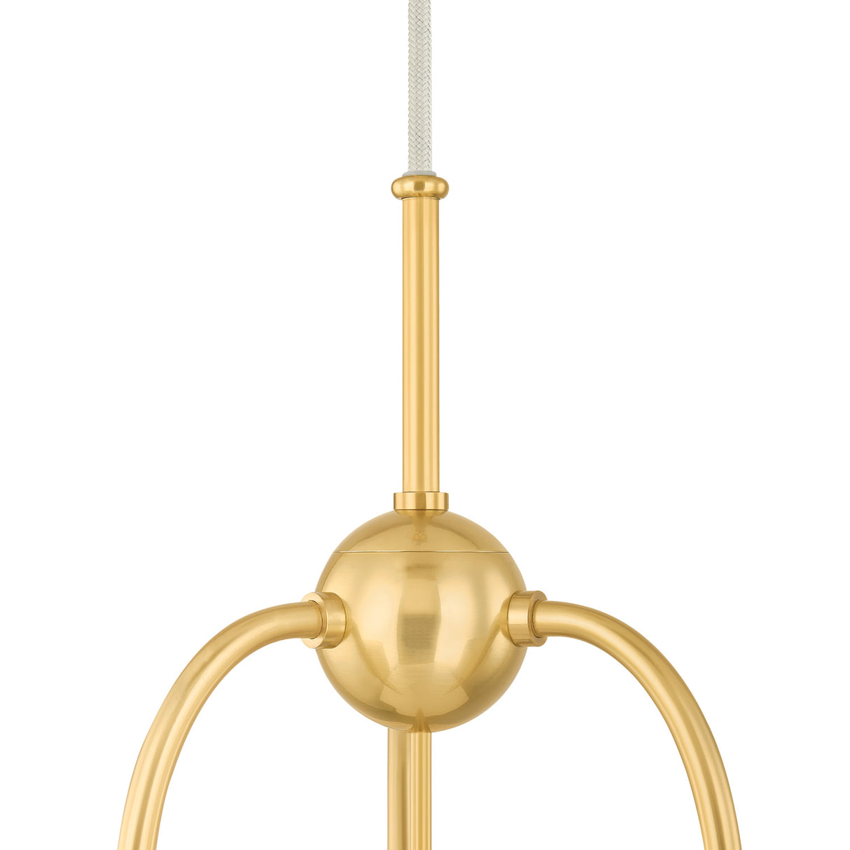Lilith 3 Light Chandelier 21", Aged Brass with Fabric Shades