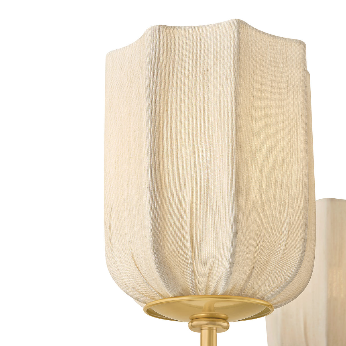 Lilith 3 Light Chandelier 21", Aged Brass with Fabric Shades