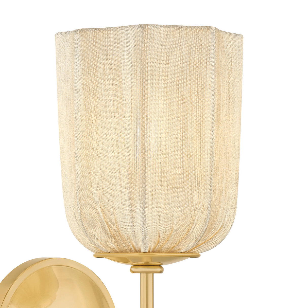 Lilith Wall Sconce 15", Aged Brass with Fabric Shades