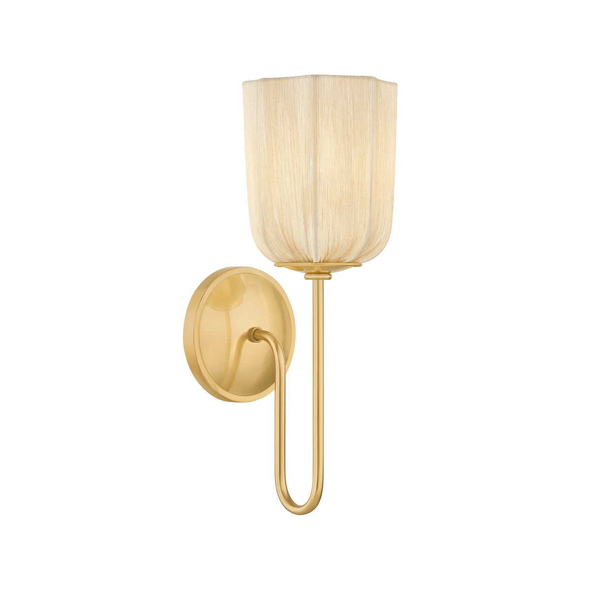Lilith Wall Sconce 15", Aged Brass with Fabric Shades