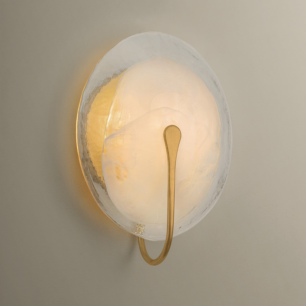 Whitman Wall Sconce 12", Gold Leaf and Art Glass
