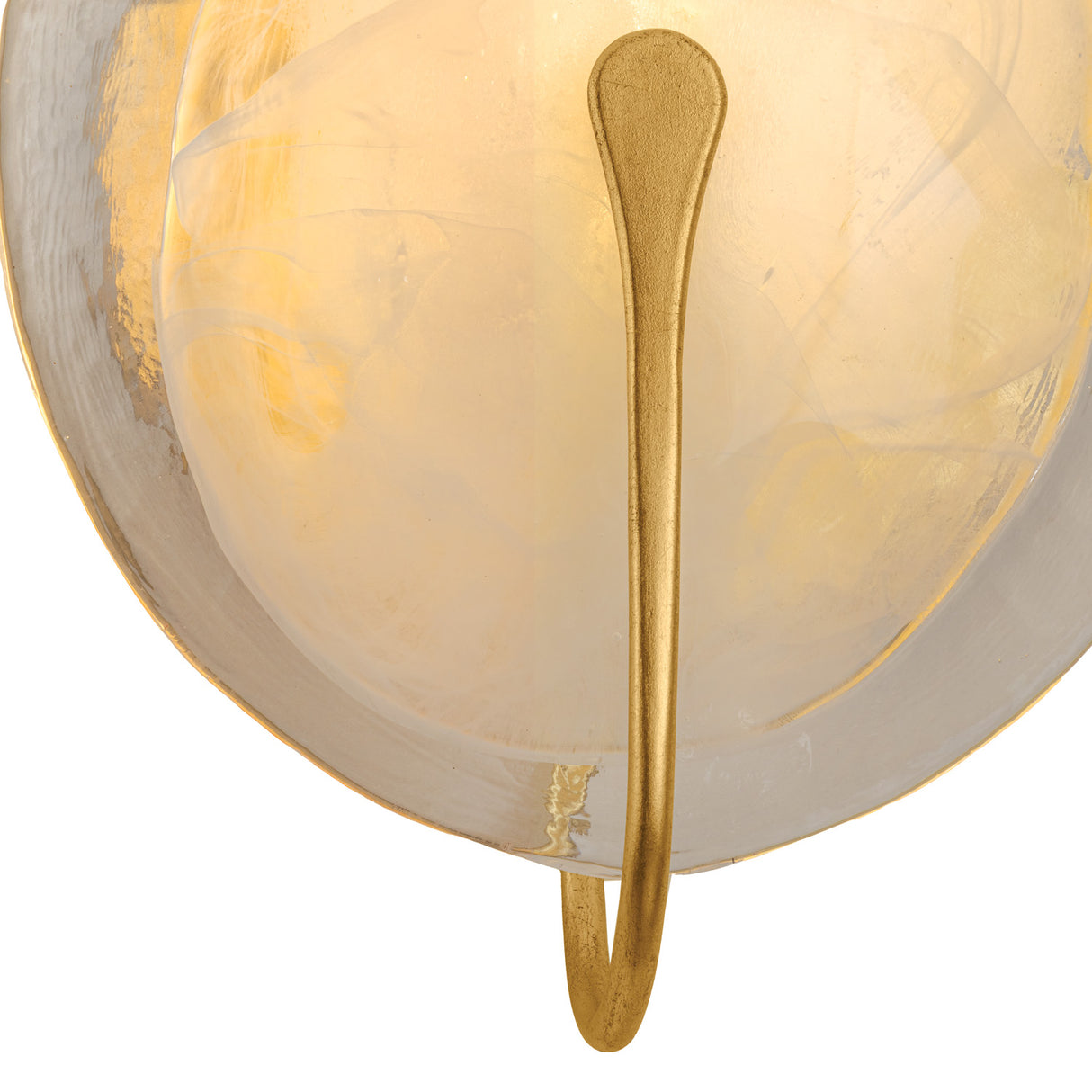 Whitman Wall Sconce 12", Gold Leaf and Art Glass