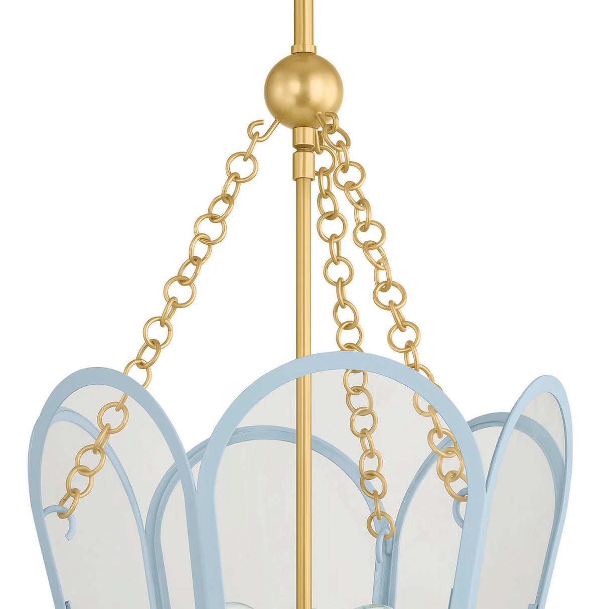 Ravenna Medium Pendant 13", Light Blue and Aged Brass