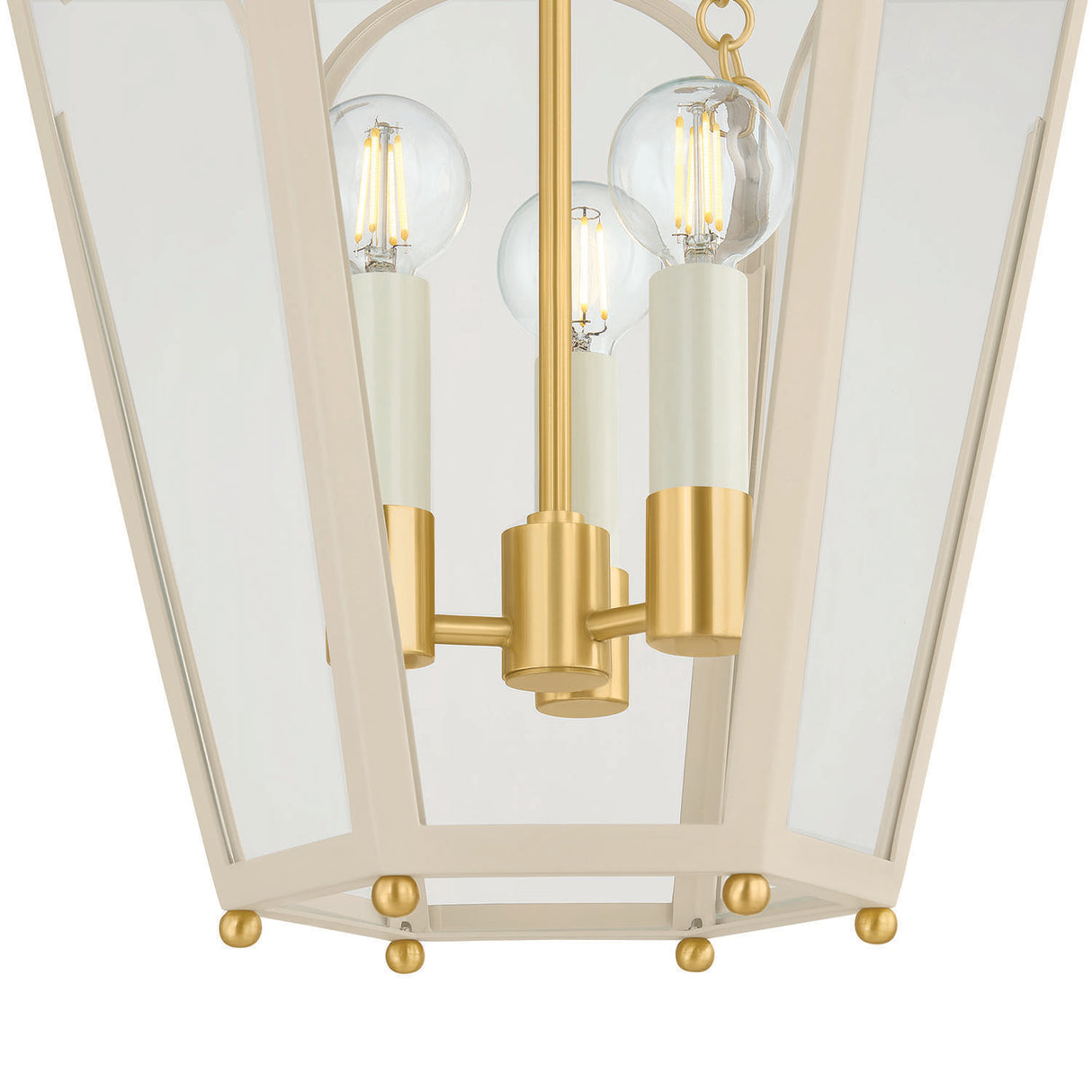 Ravenna Medium Pendant 13", Cream and Aged Brass