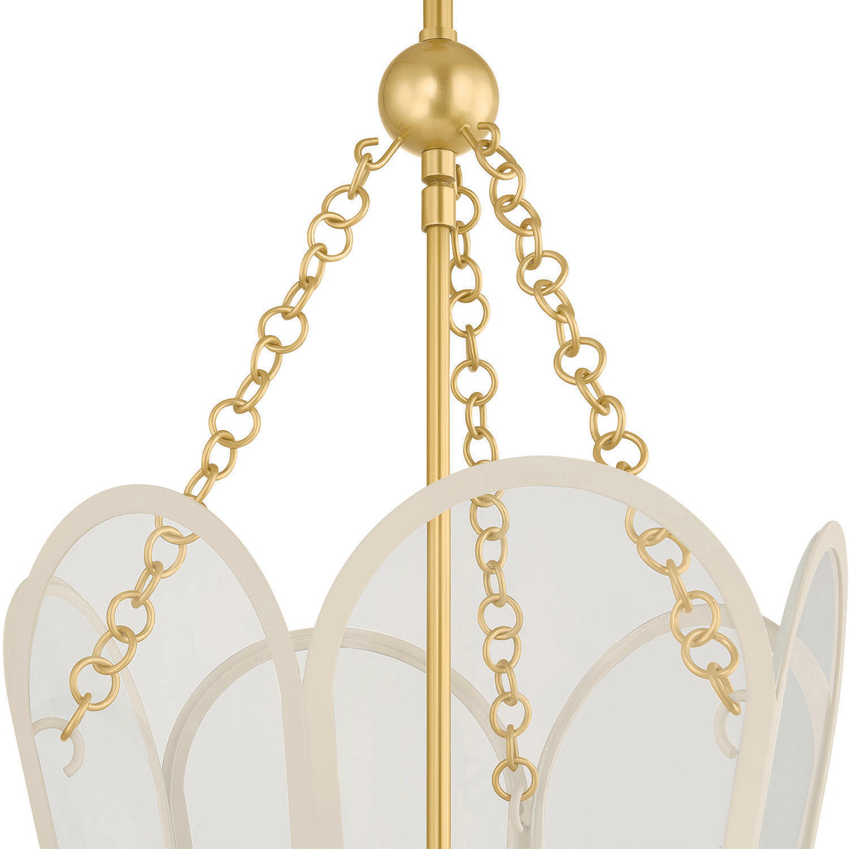 Ravenna Medium Pendant 13", Cream and Aged Brass