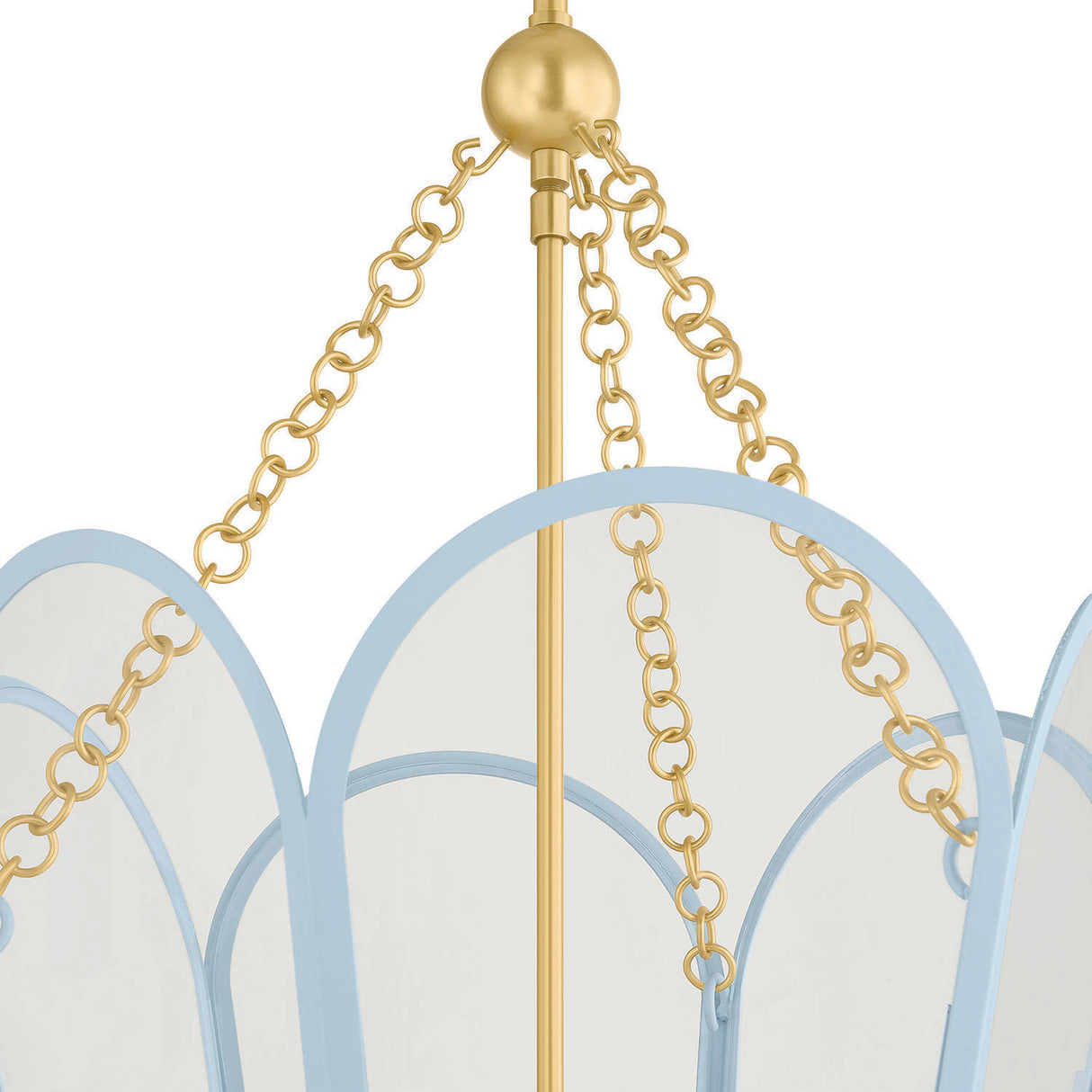Ravenna Large Pendant 16", Light Blue and Aged Brass