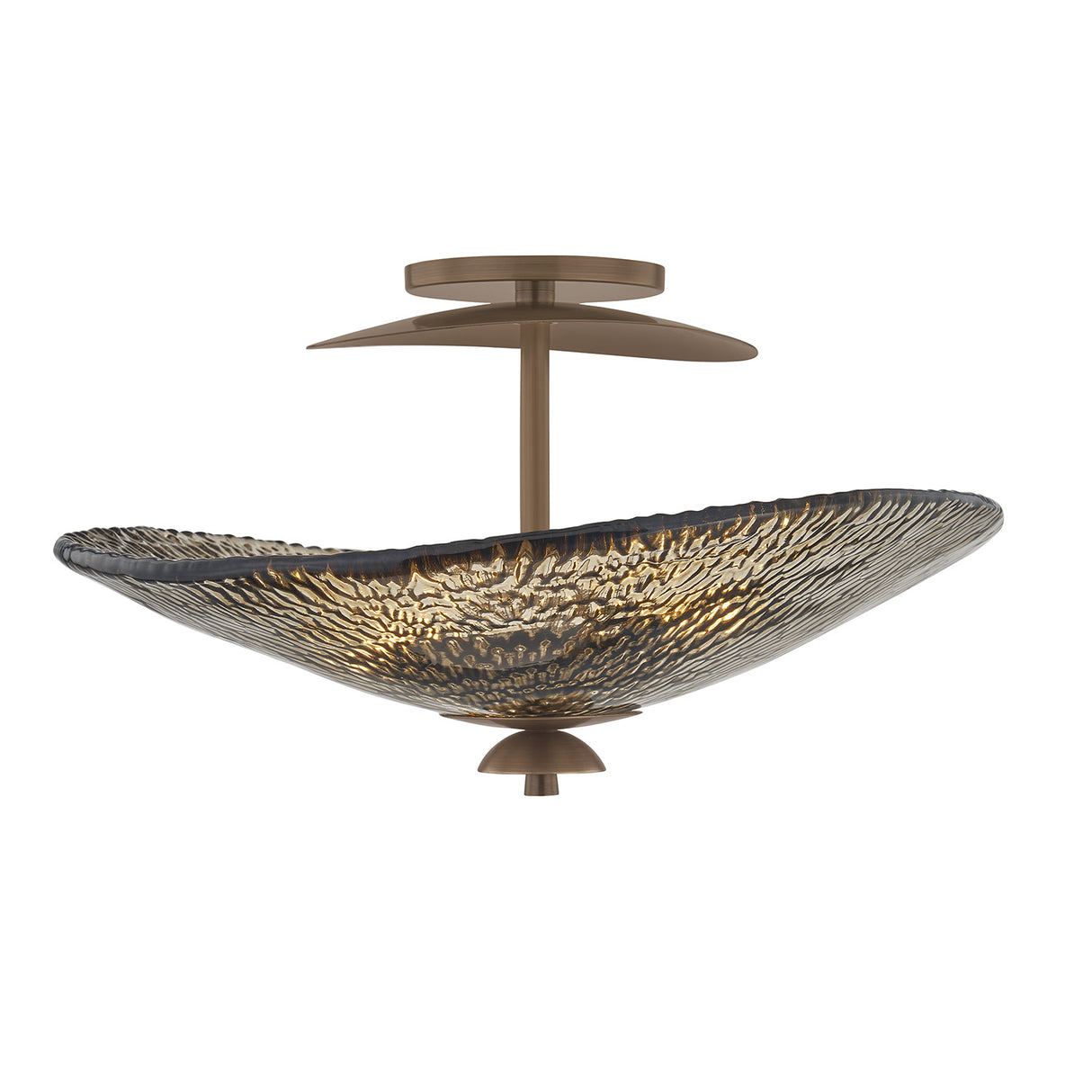 Azaria Semi-Flush 20", Bronze Piastra Glass