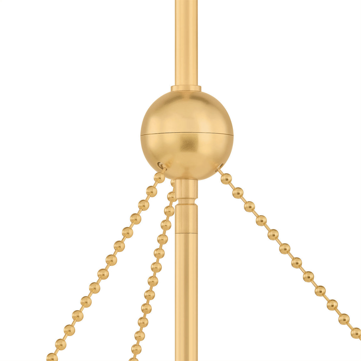 Marcelle Large Pendant 28", Aged Brass and Linen