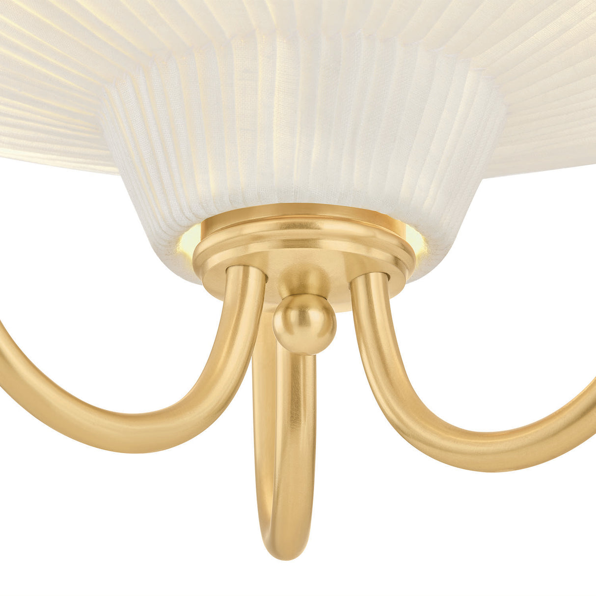 Marcelle Semi-Flush 18", Aged Brass and Linen