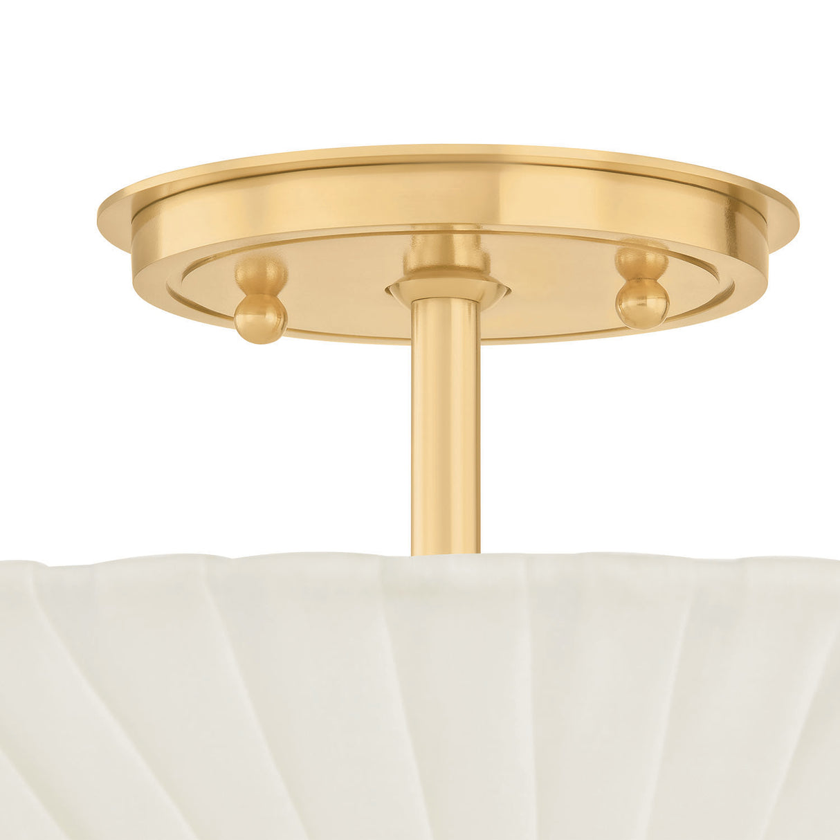 Marcelle Semi-Flush 18", Aged Brass and Linen