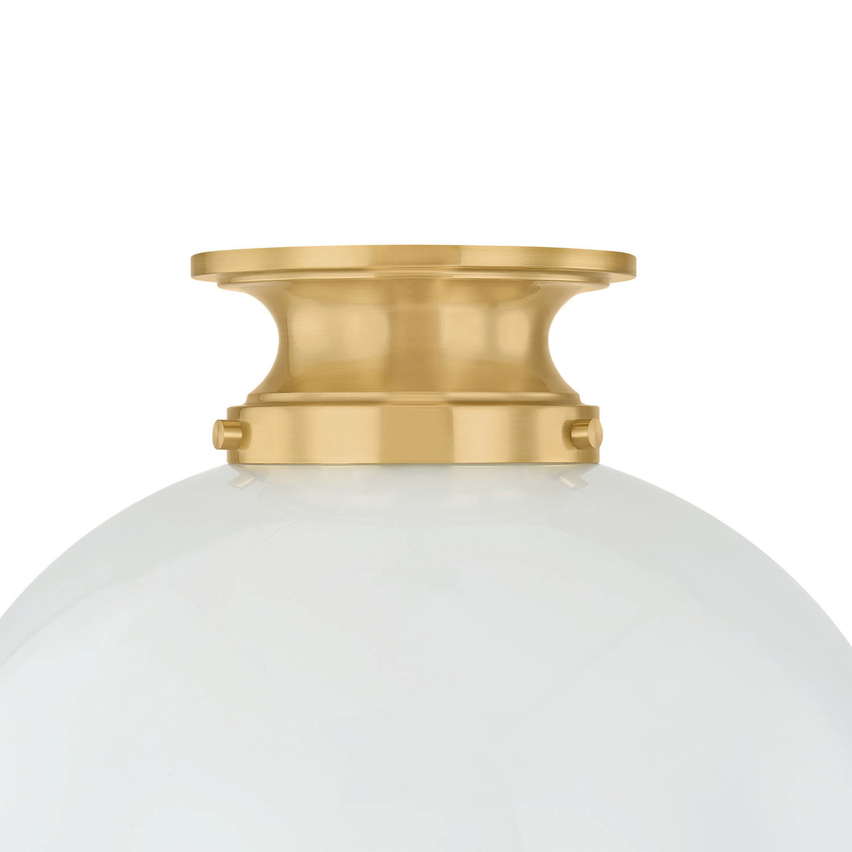 Leonie Small Semi-Flush 11", Aged Brass and Milk Glass