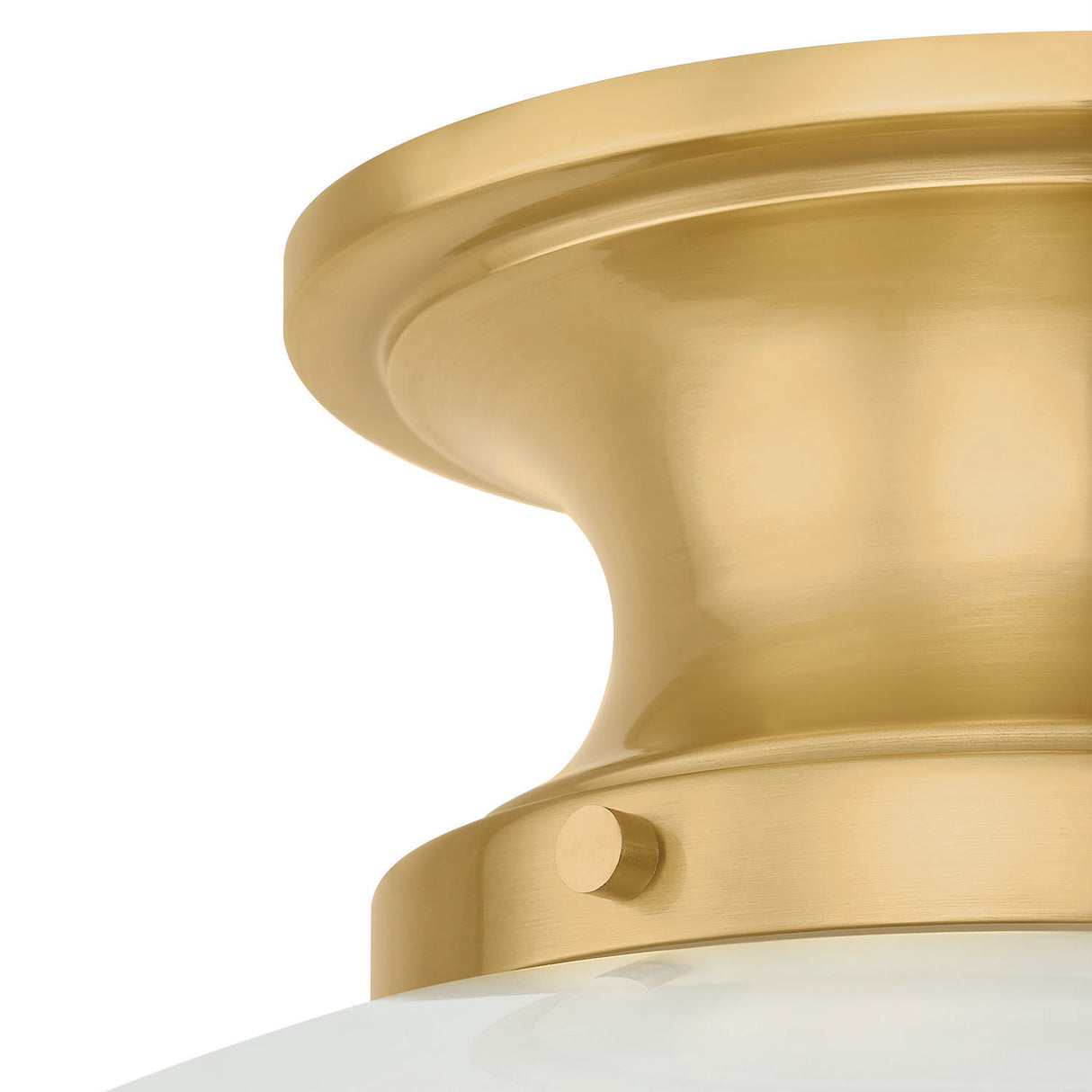 Leonie Medium Semi-Flush 15", Aged Brass and Milk Glass