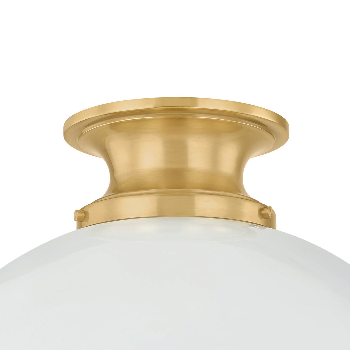 Leonie Medium Semi-Flush 15", Aged Brass and Milk Glass