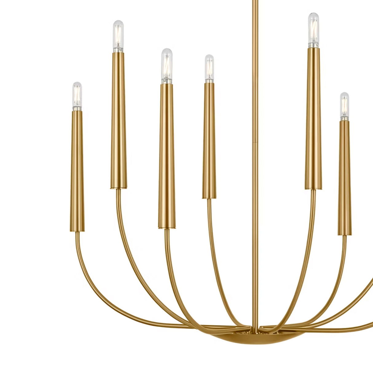 Solana 8 Light Chandelier 34", Modern Brass