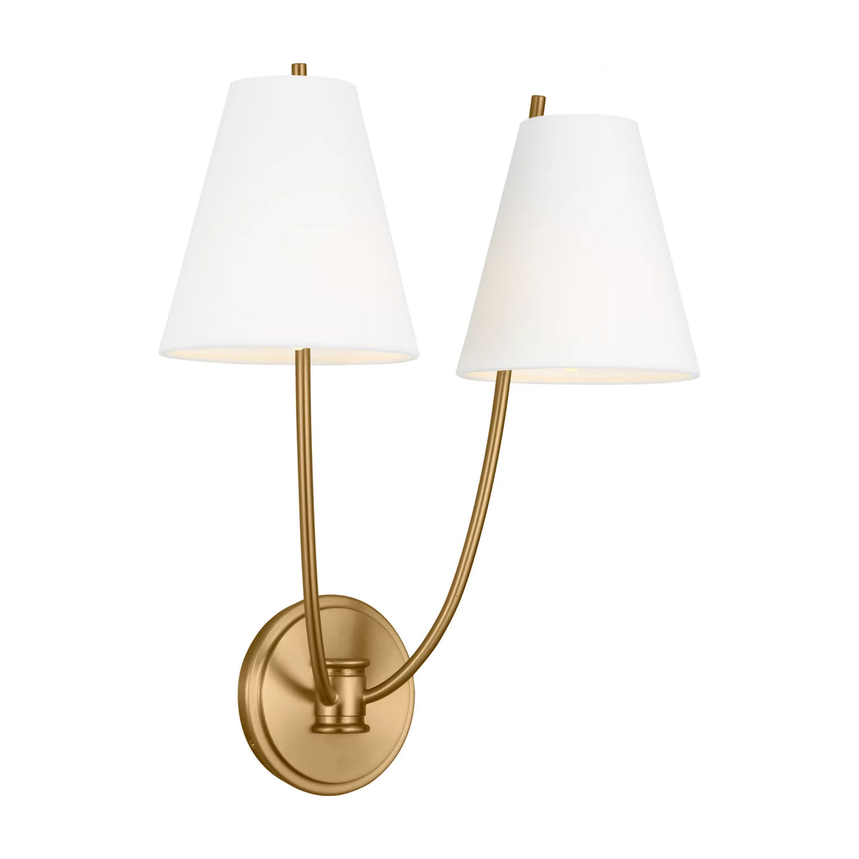 Cordelia Double Wall Sconce 18", Modern Brass