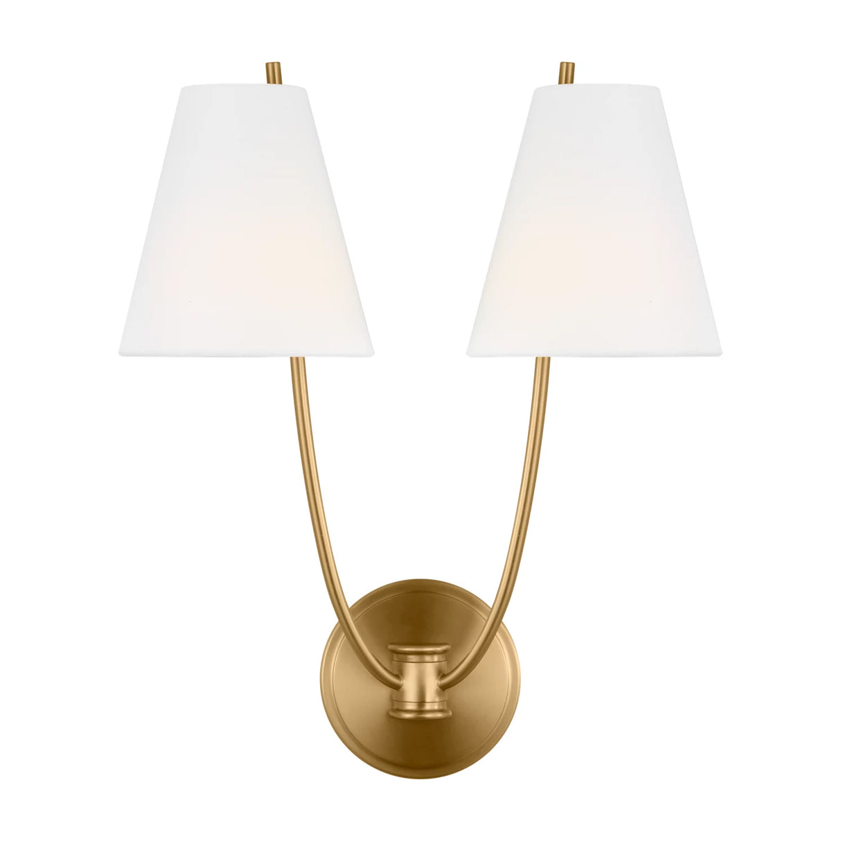 Cordelia Double Wall Sconce 18", Modern Brass