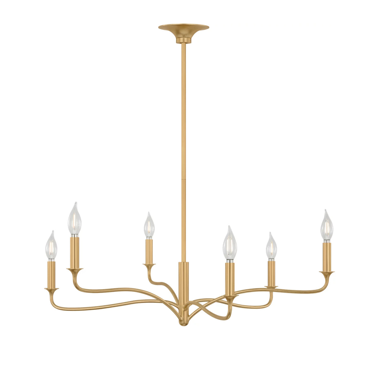 Harwick 6 Light Chandelier 32", Gilded Brass