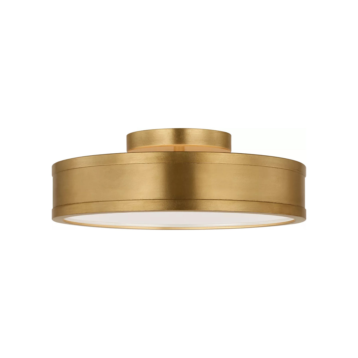 Merton Round LED Semi-Flush 12", Gilded Brass