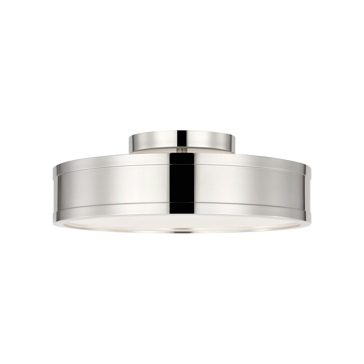 Merton Round LED Semi-Flush 12", Polished Nickel