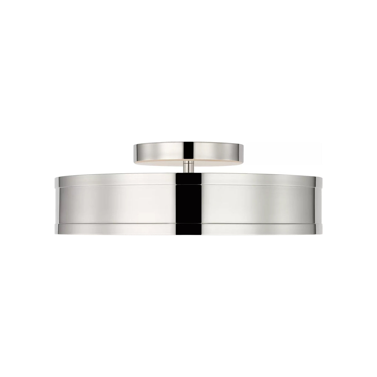 Merton Round LED Semi-Flush 12", Polished Nickel