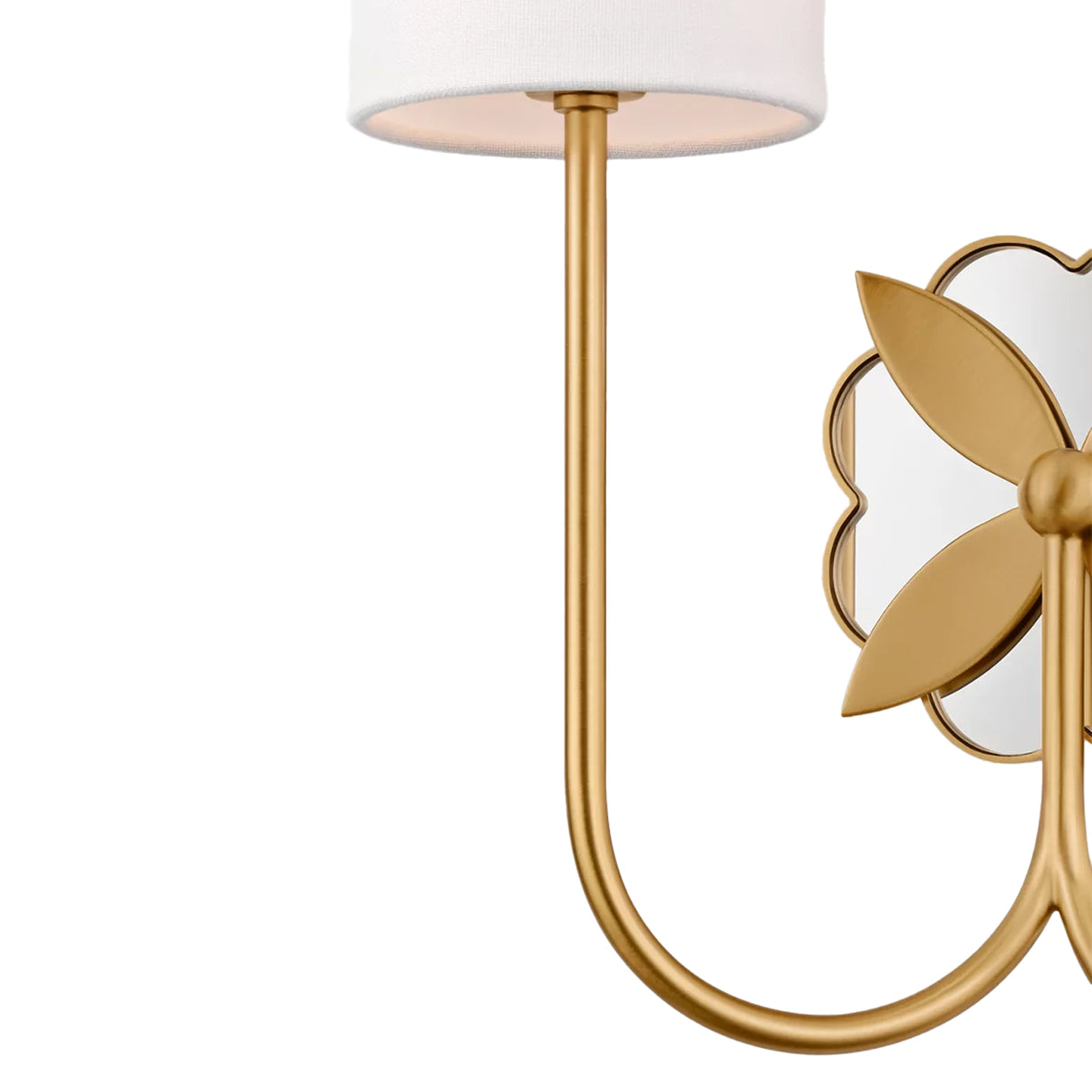 Ashby Double Wall Sconce 14", Modern Brass and Mirror Glass
