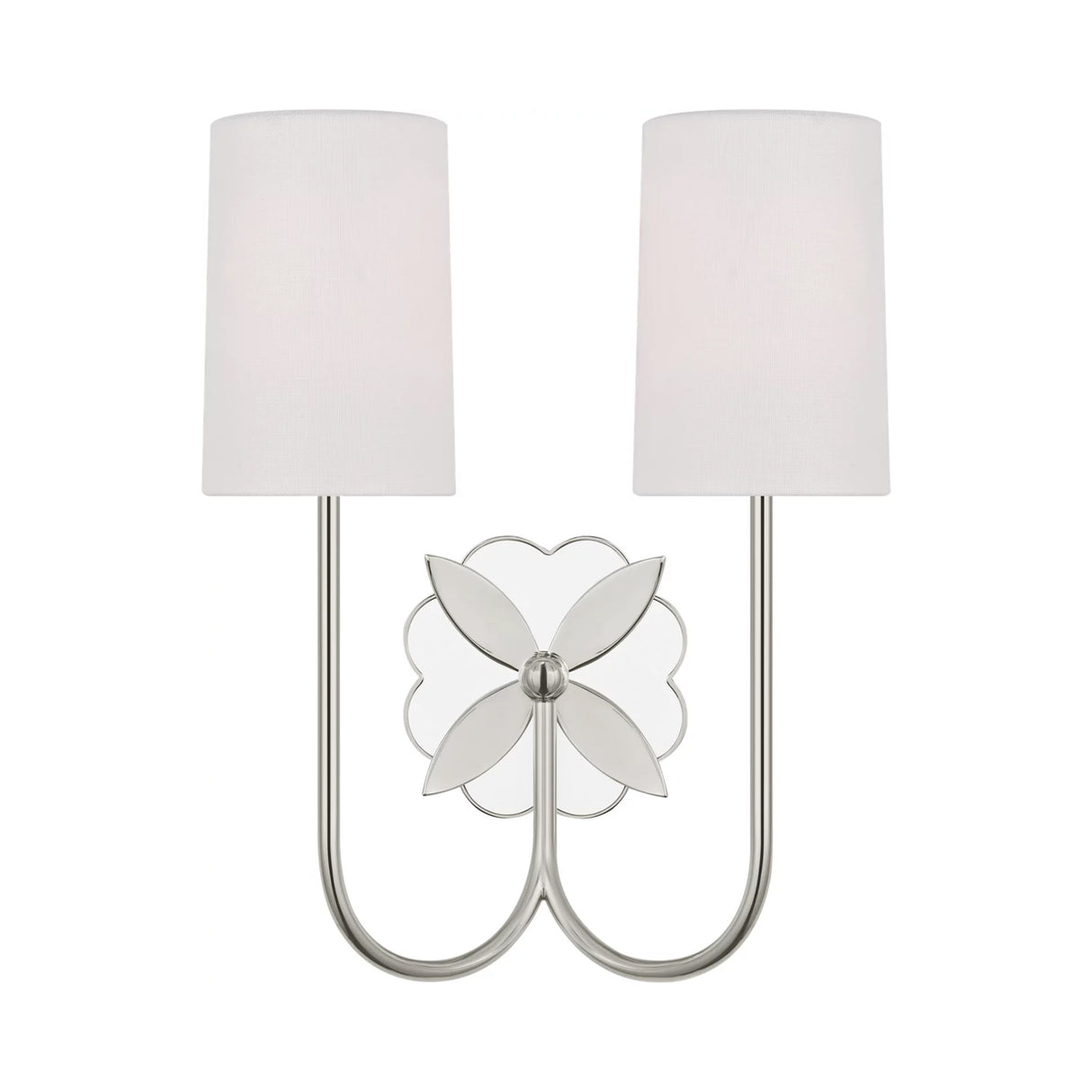Ashby Double Wall Sconce 14", Polished Nickel and Mirror Glass