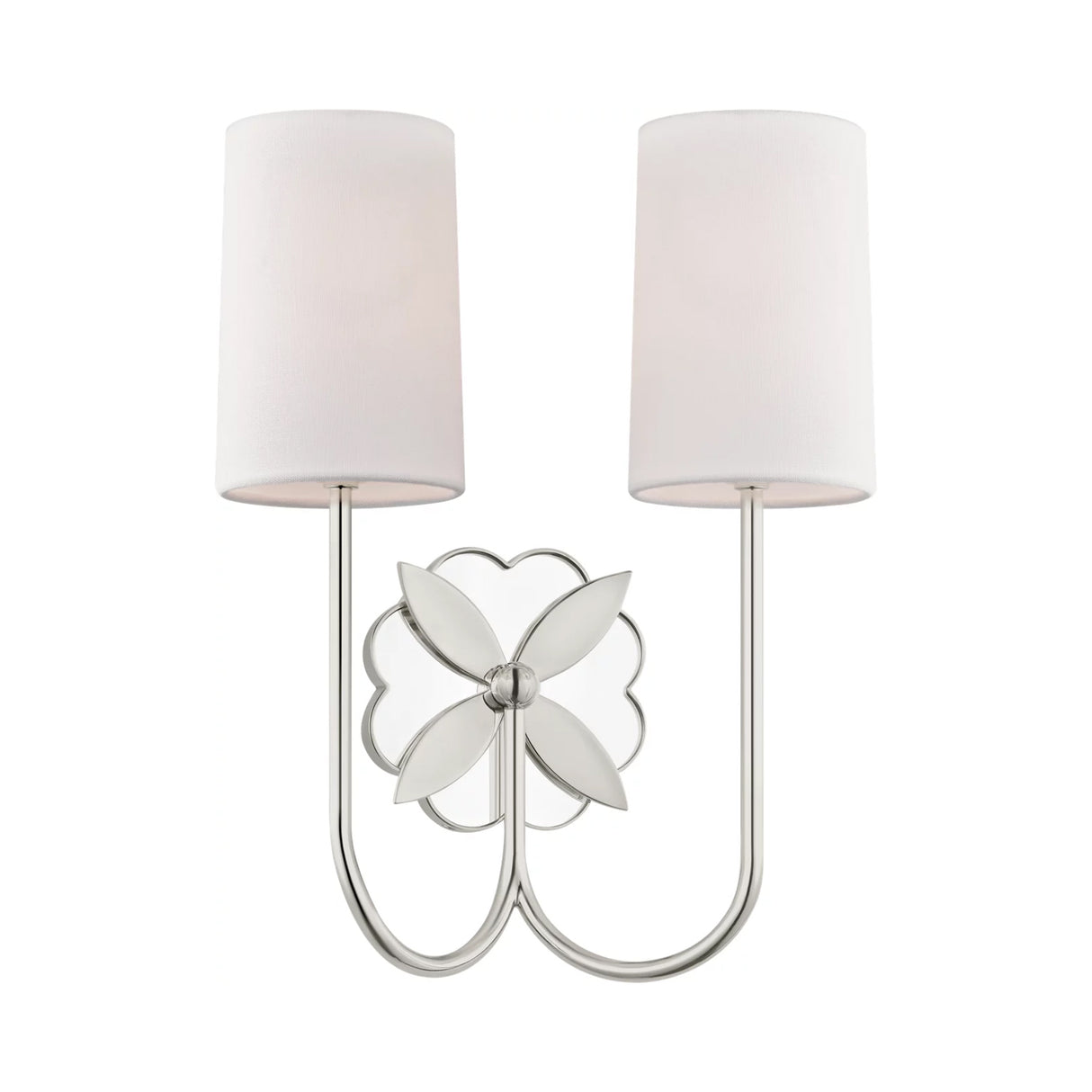 Ashby Double Wall Sconce 14", Polished Nickel and Mirror Glass