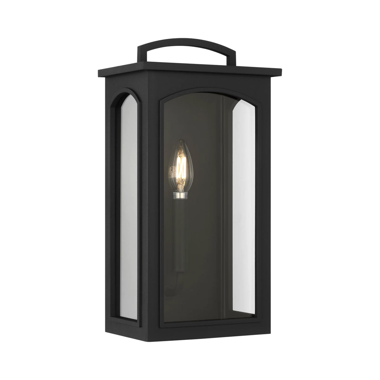 Barlow Outdoor Wall Light, Small 15", Textured Black