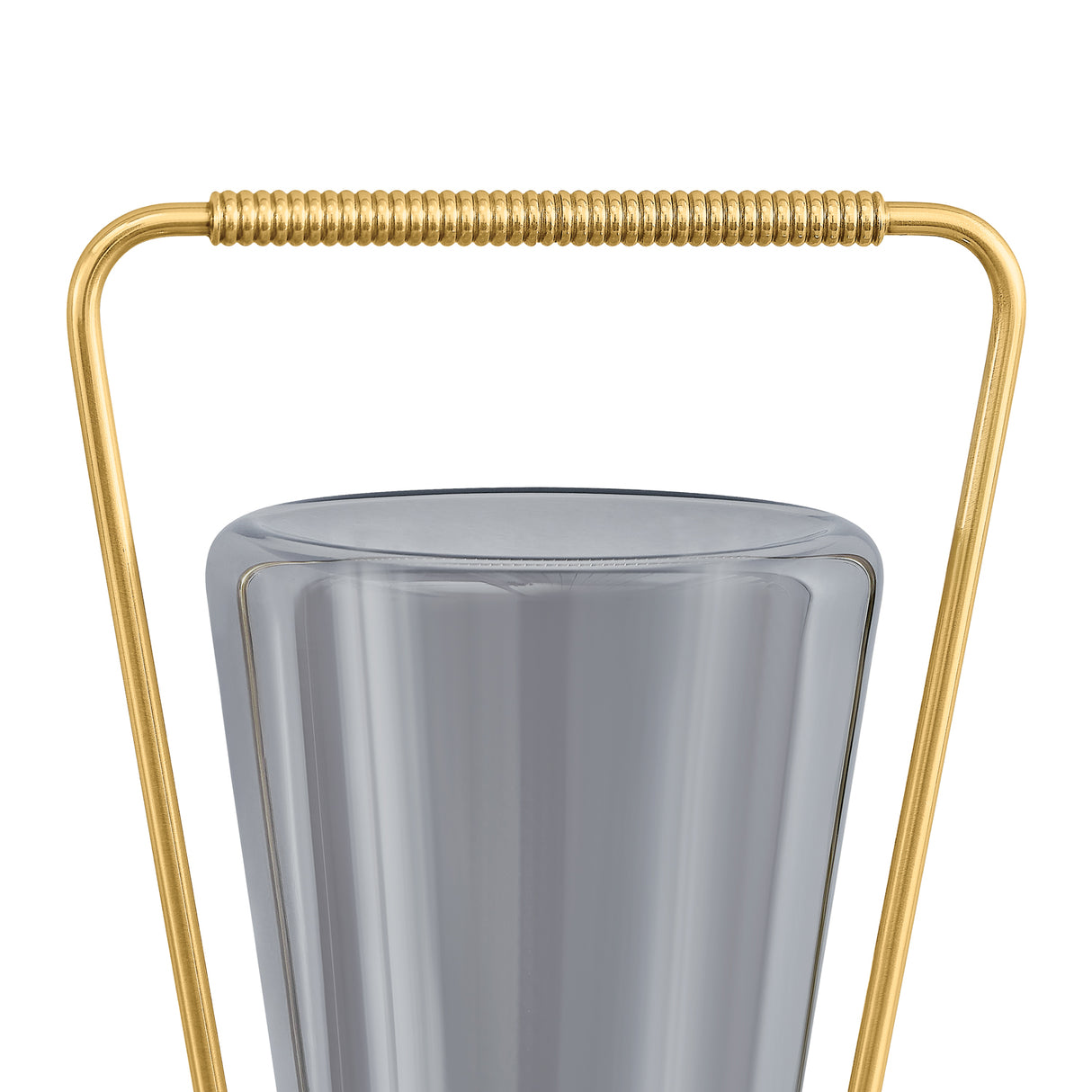 Boaz Rechargeable Table Lamp 11", Aged Brass and Smoke Glass