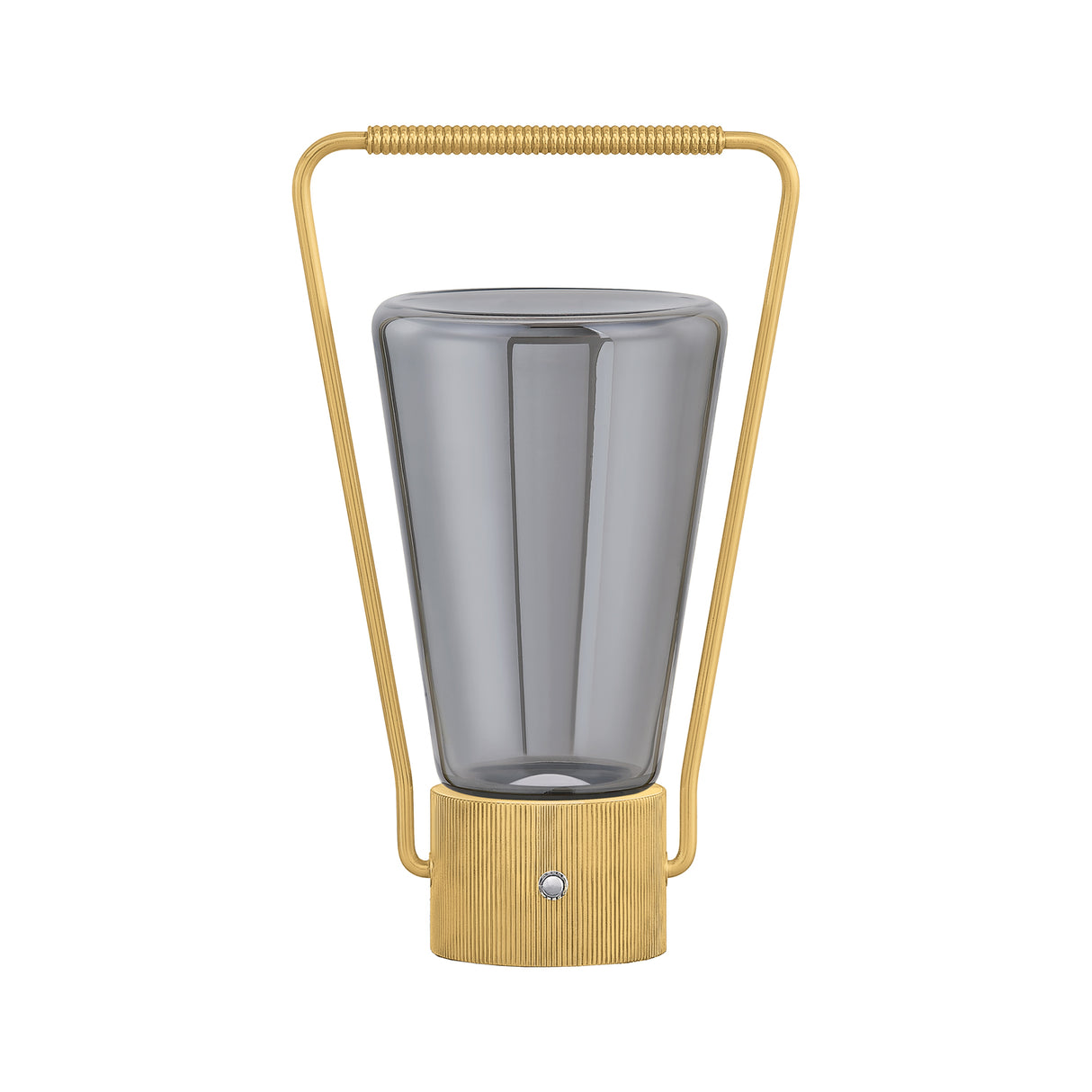Boaz Rechargeable Table Lamp 11", Aged Brass and Smoke Glass