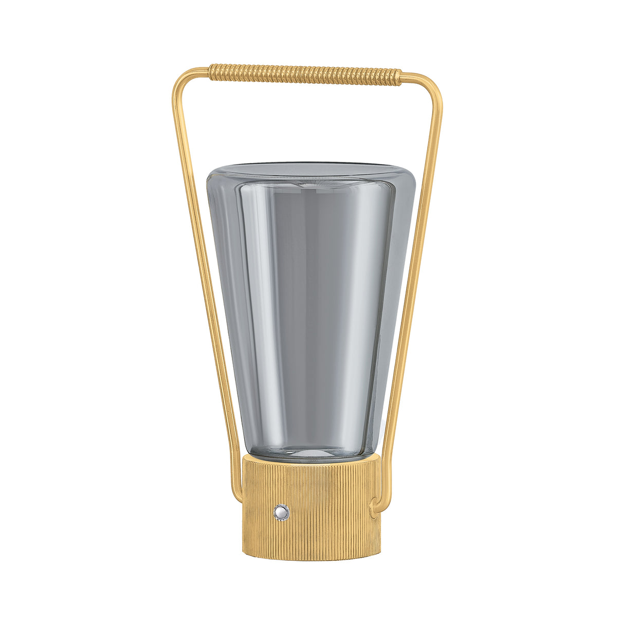 Boaz Rechargeable Table Lamp 11", Aged Brass and Smoke Glass
