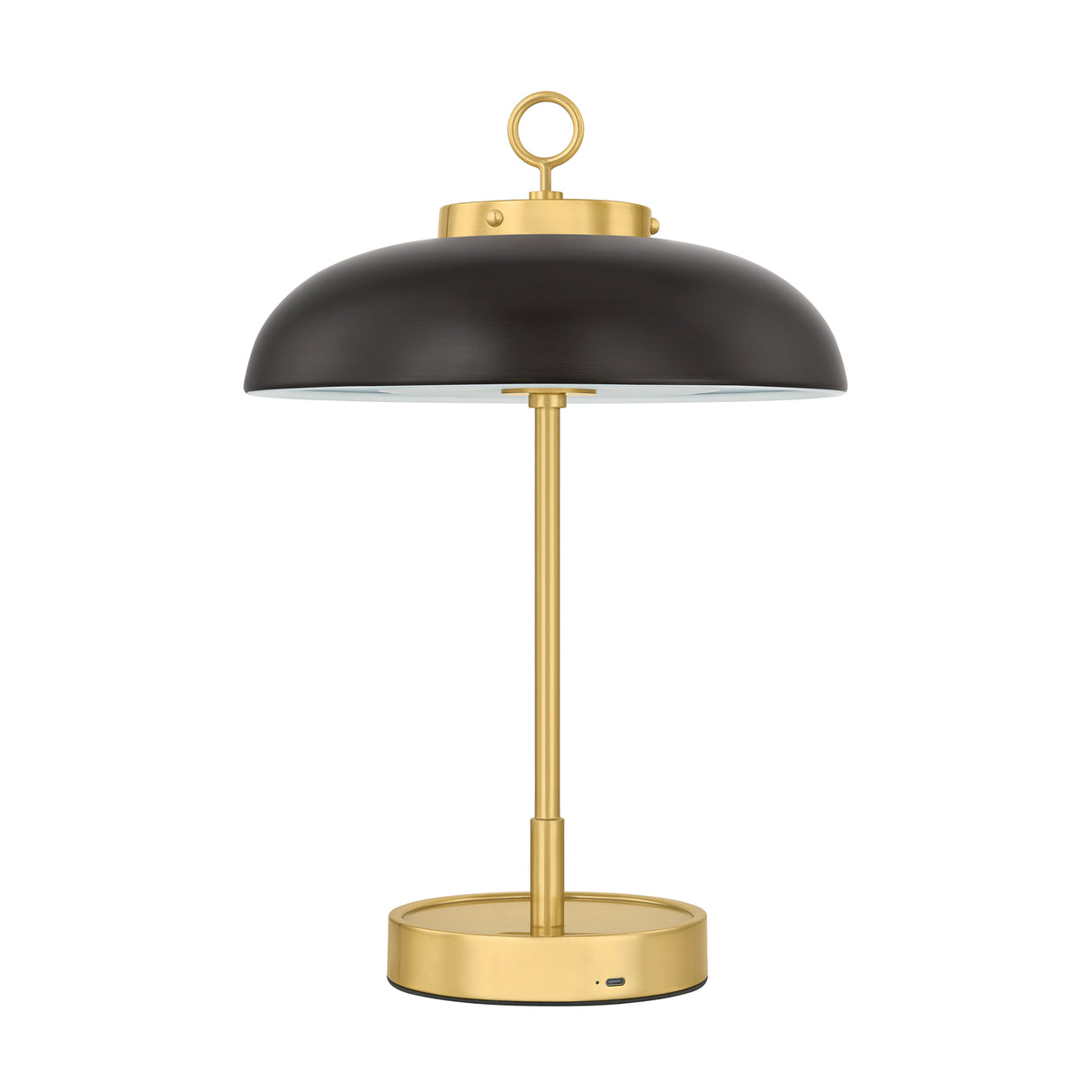 Dax Rechargeable Table Lamp 16", Distressed Bonze and Aged Brass