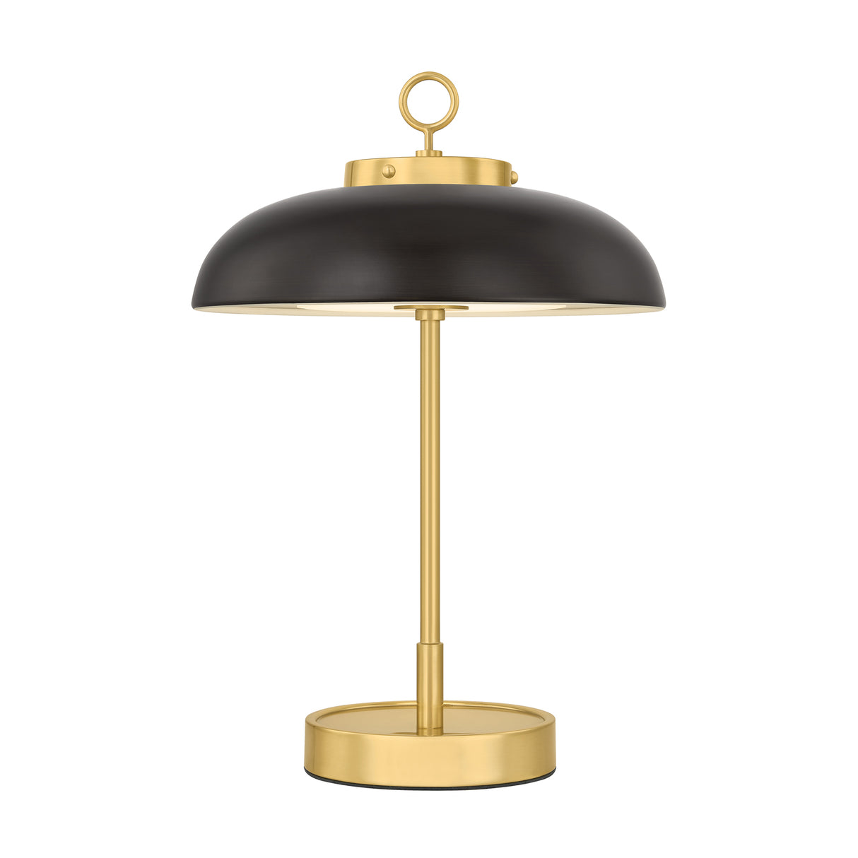 Dax Rechargeable Table Lamp 16", Distressed Bonze and Aged Brass