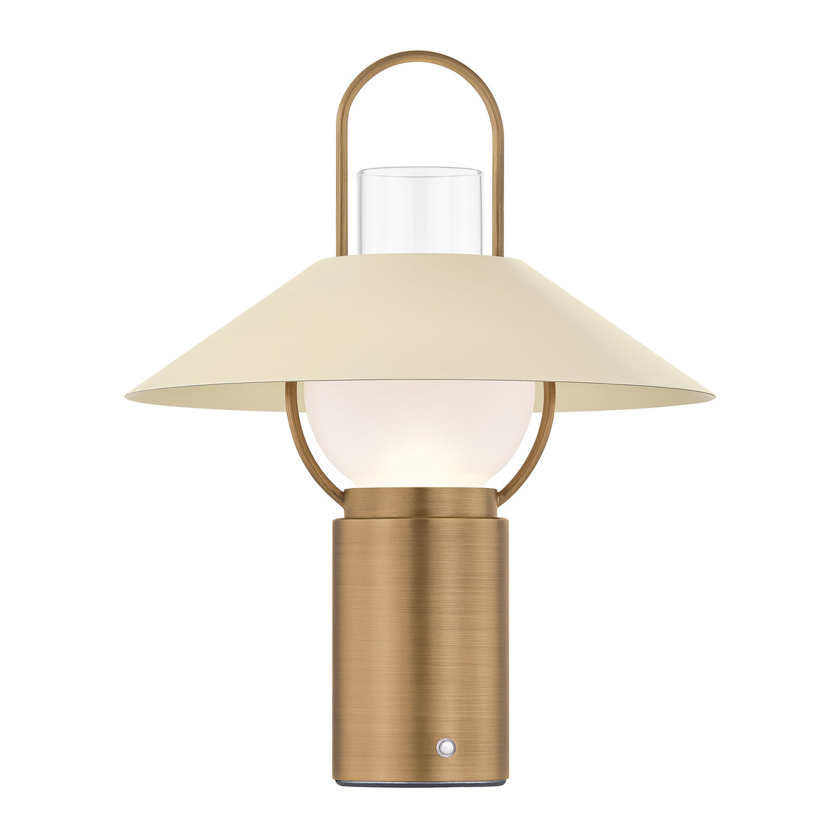 Knox Rechargeable Table Lamp 14", Patina Brass and Soft Sand