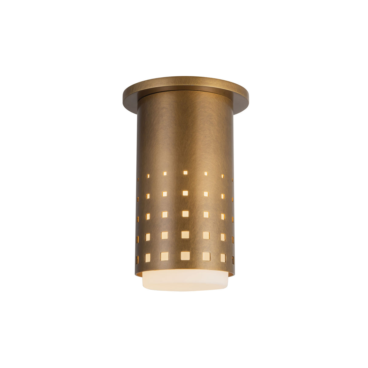 Egan Cylinder Flush Mount 5", Vintage Brass