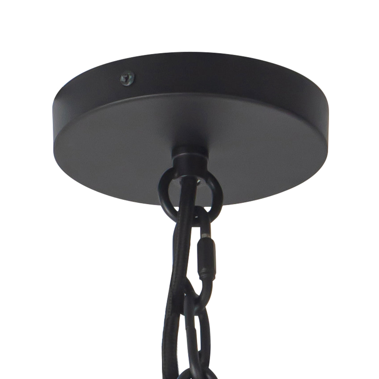 Reva Pendant 12", Matte Black with Vintage Milk Glass