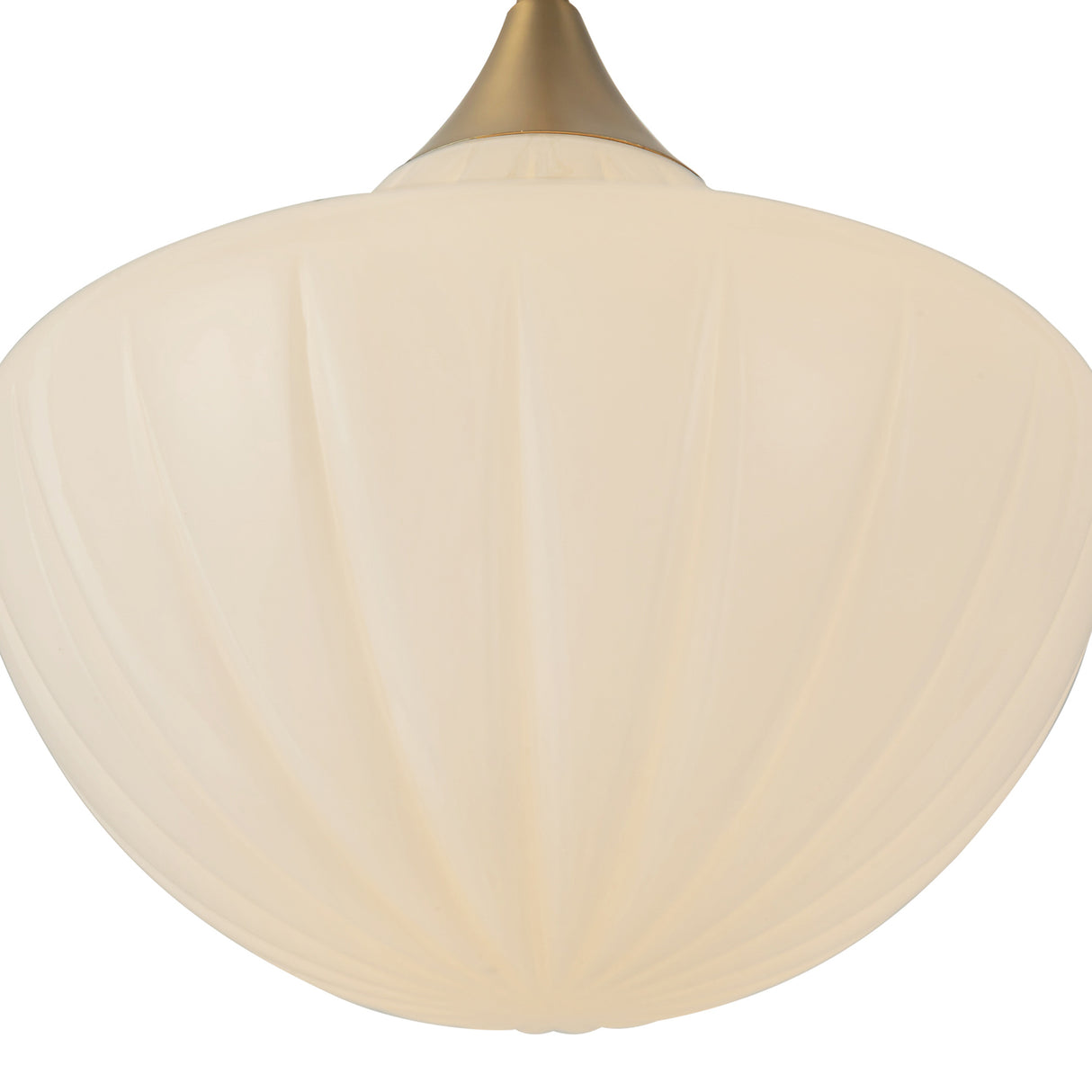 Reva Pendant 12", Brushed Brass with Vintage Milk Glass