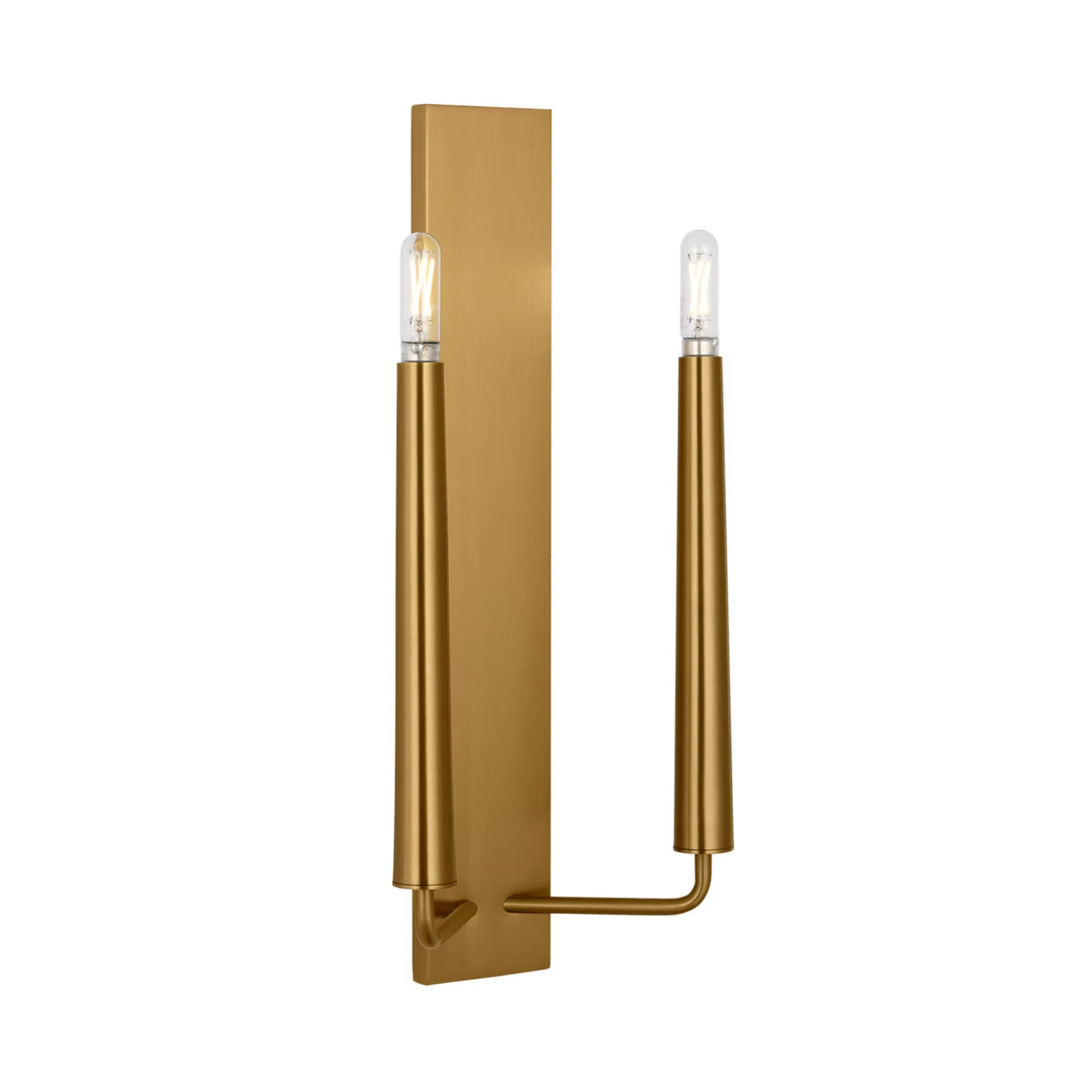 Solana Double Wall Sconce 18", Modern Brass
