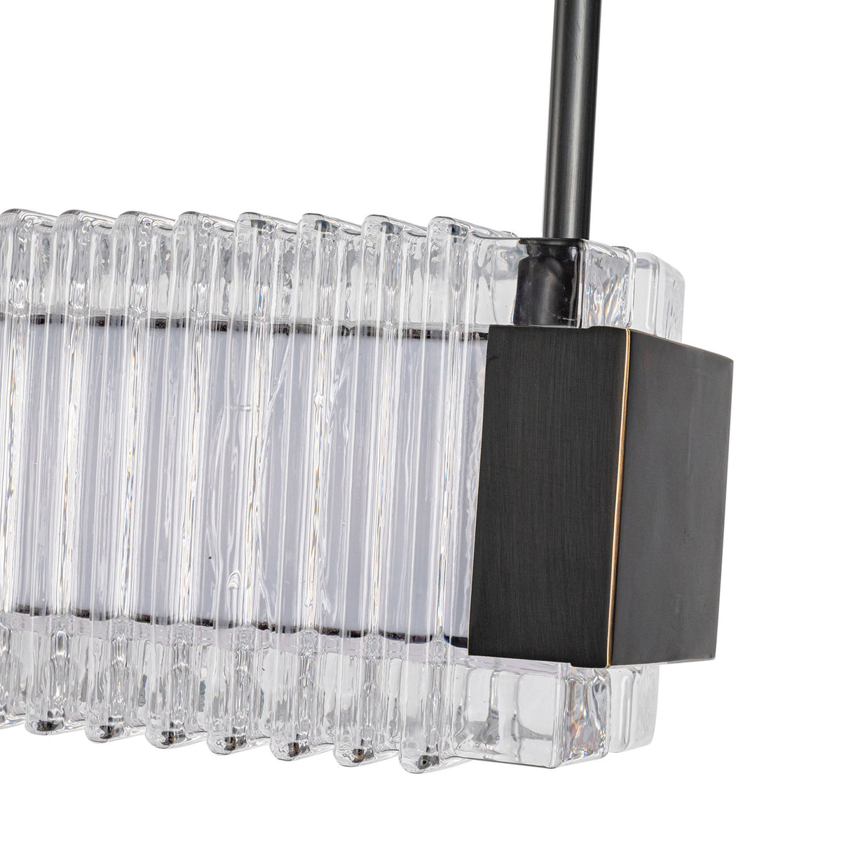 Enders LED Linear Pendant 47", Urban Bronze and Clear Ribbed Glass