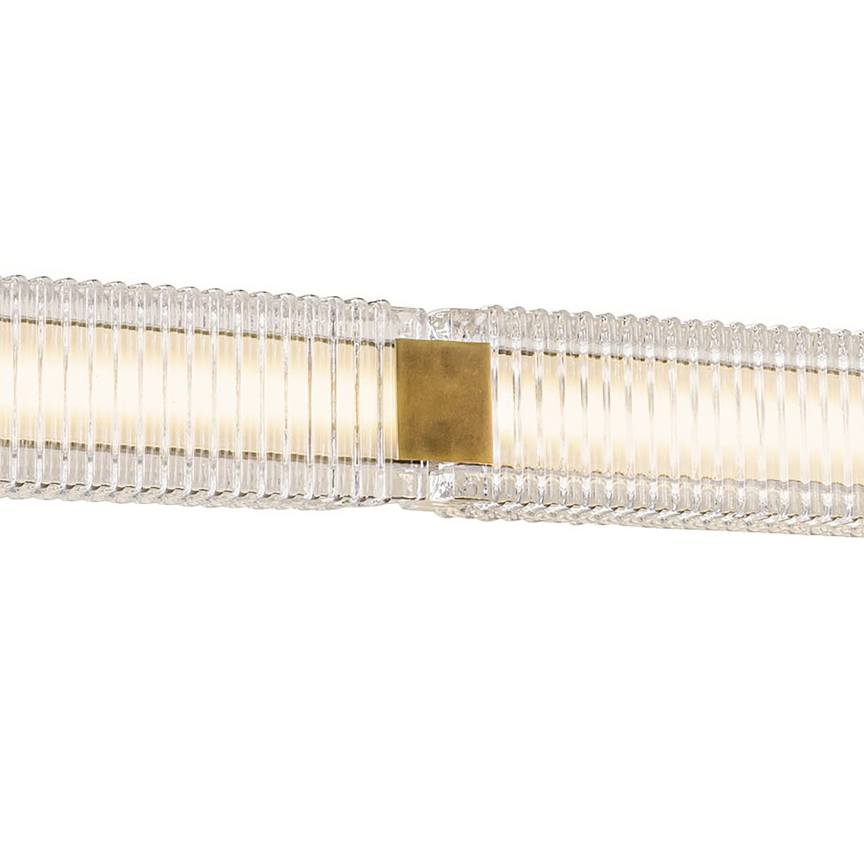 Enders LED Linear Pendant 47", Vintage Brass and Clear Ribbed Glass
