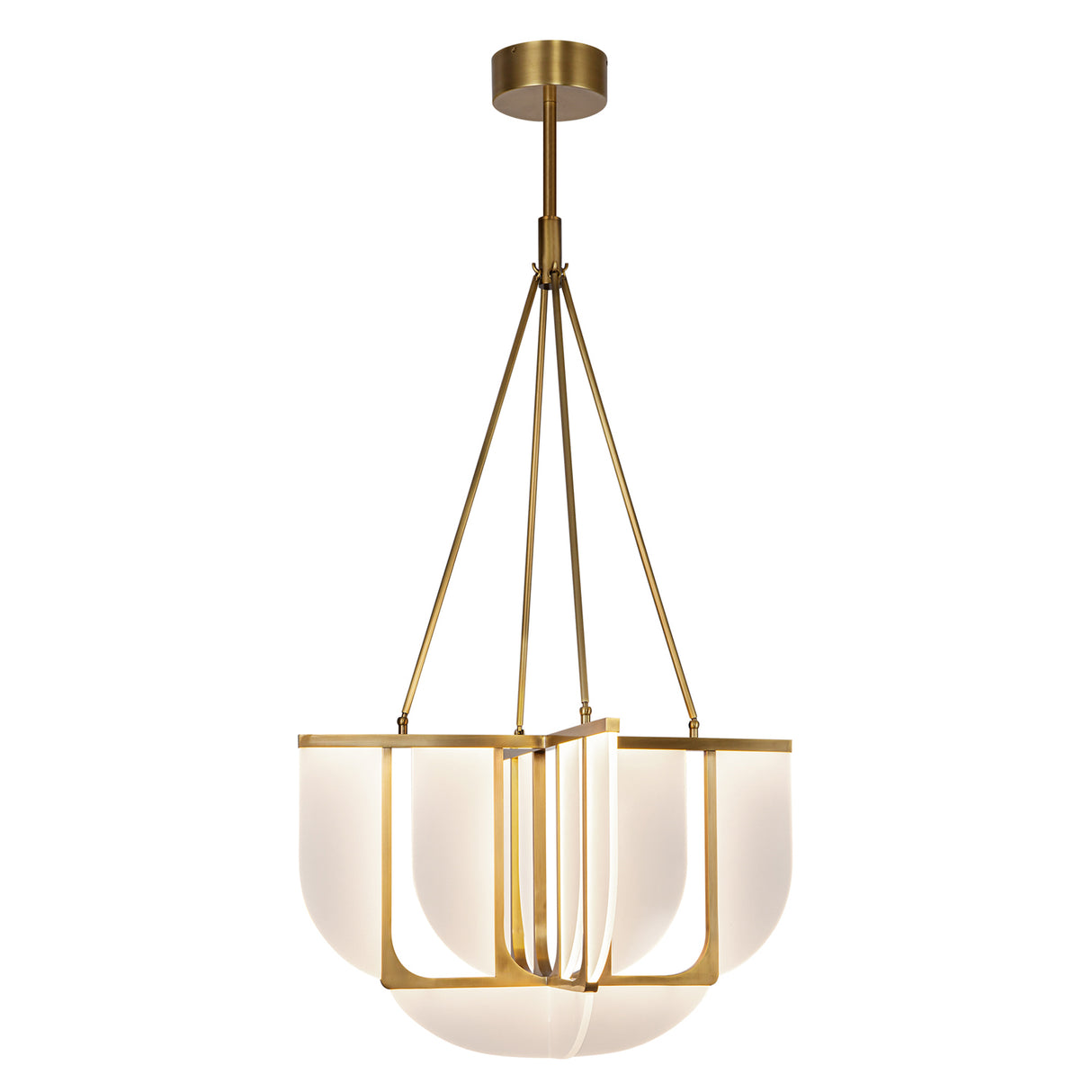 Dagan LED Chandelier 30", Vintage Brass