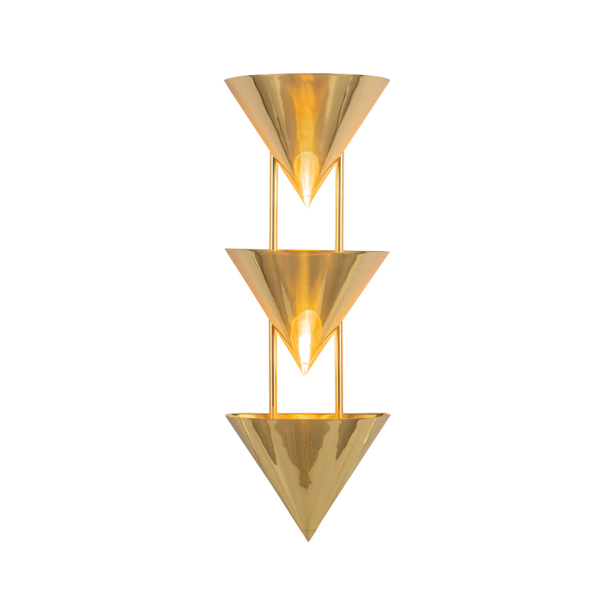 Zora 3 Light Wall Sconce 28", Polished Brass