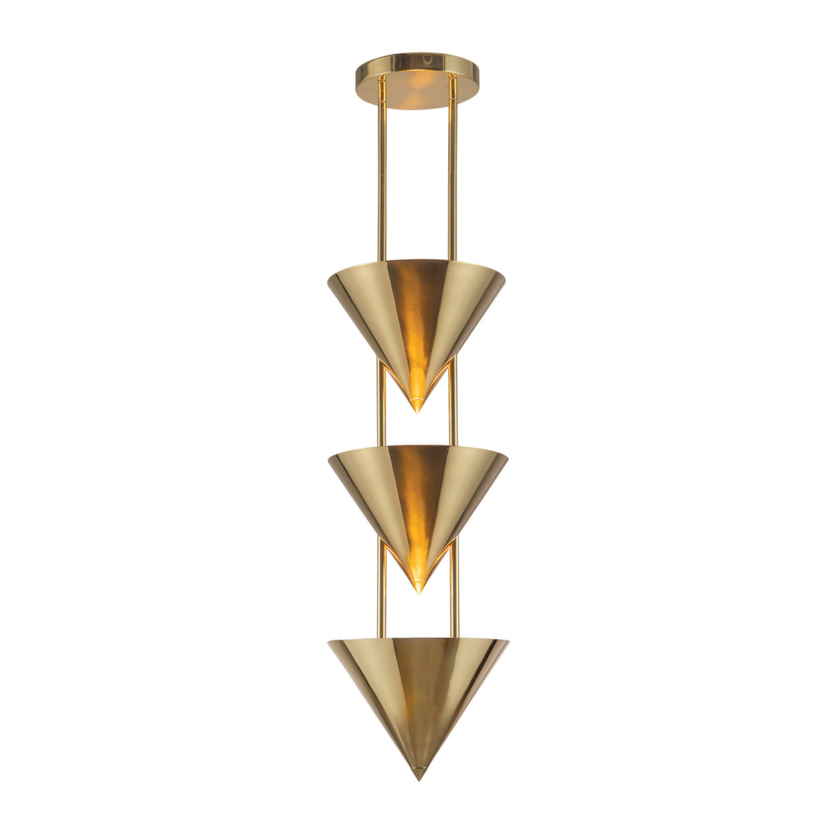 Zora 3 Light Pendant 10", Polished Brass