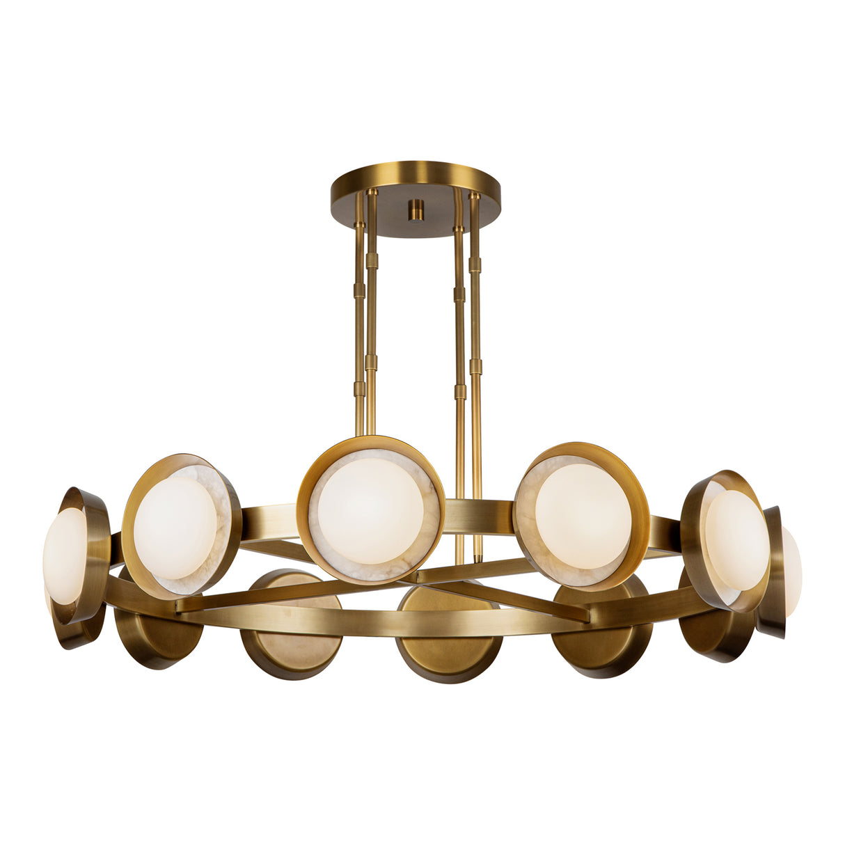 Osmund LED Chandelier 50", Vintage Brass