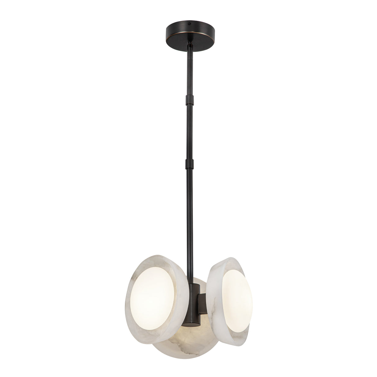 Osmund LED Pendant 13", Urban Bronze and Alabaster