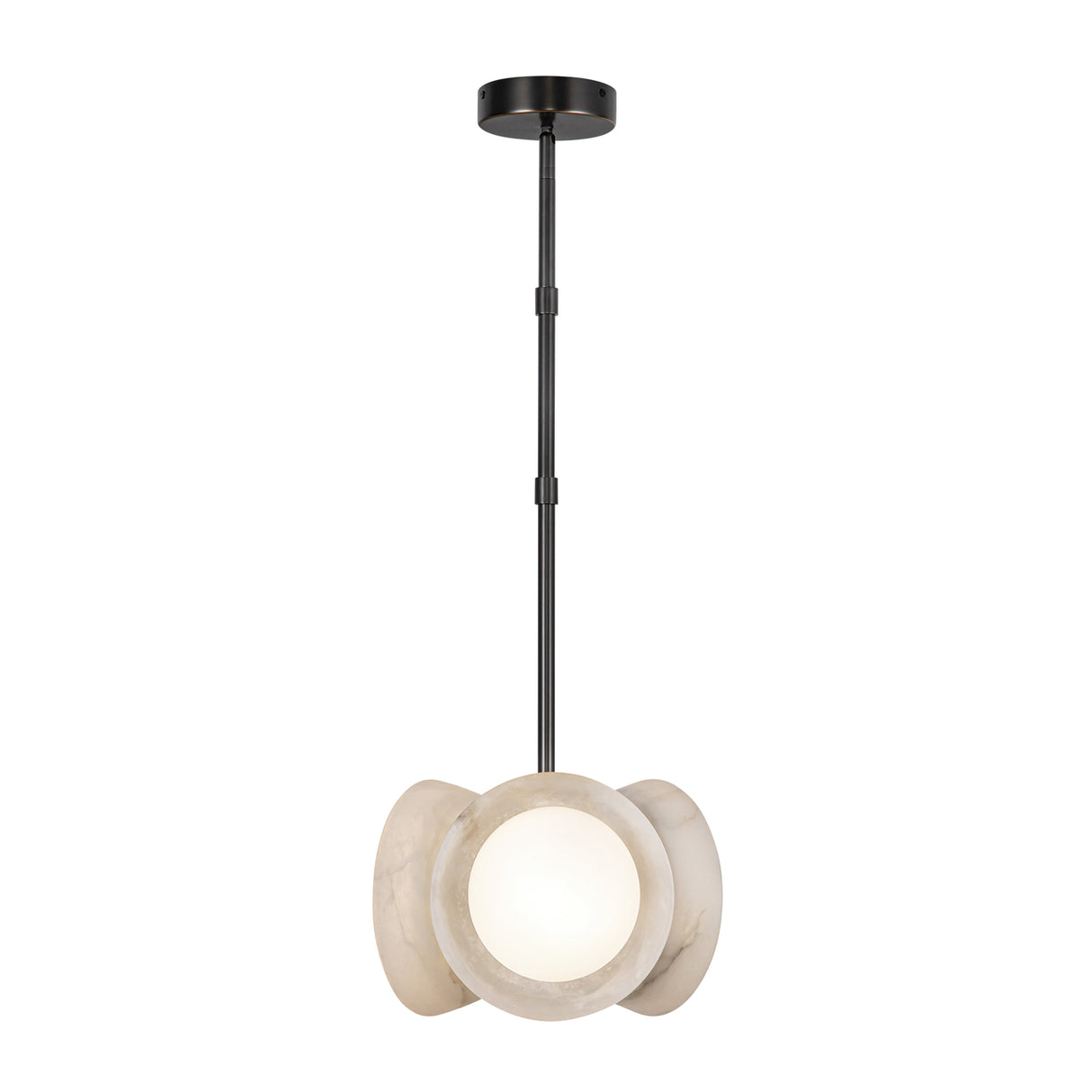 Osmund LED Pendant 13", Urban Bronze and Alabaster