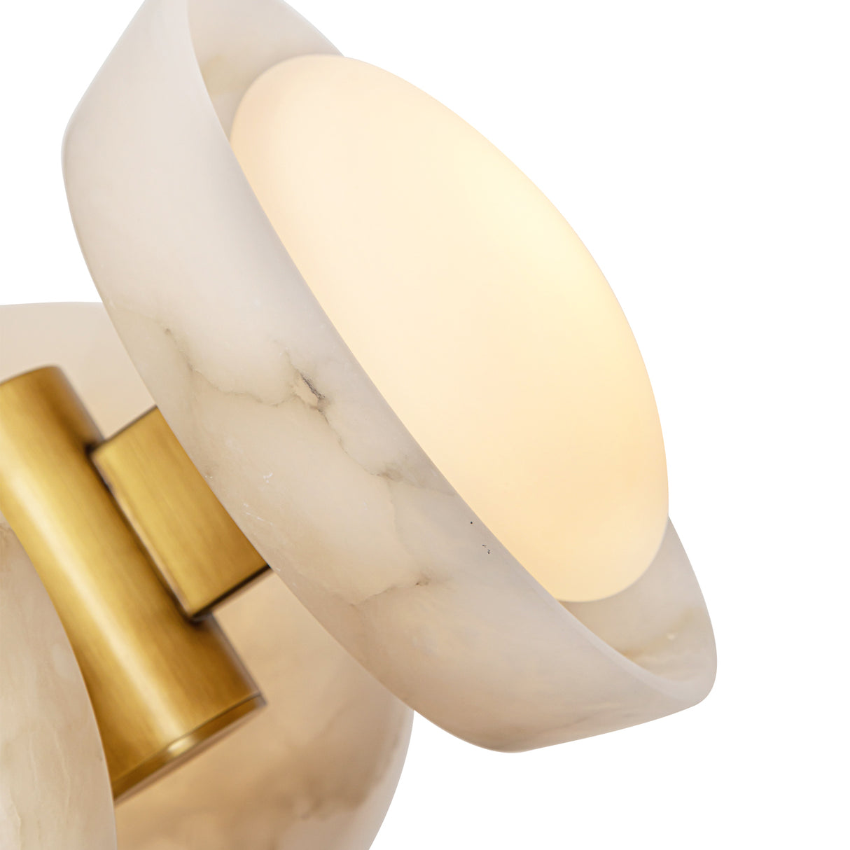 Osmund LED Pendant 13", Vintage Brass and Alabaster