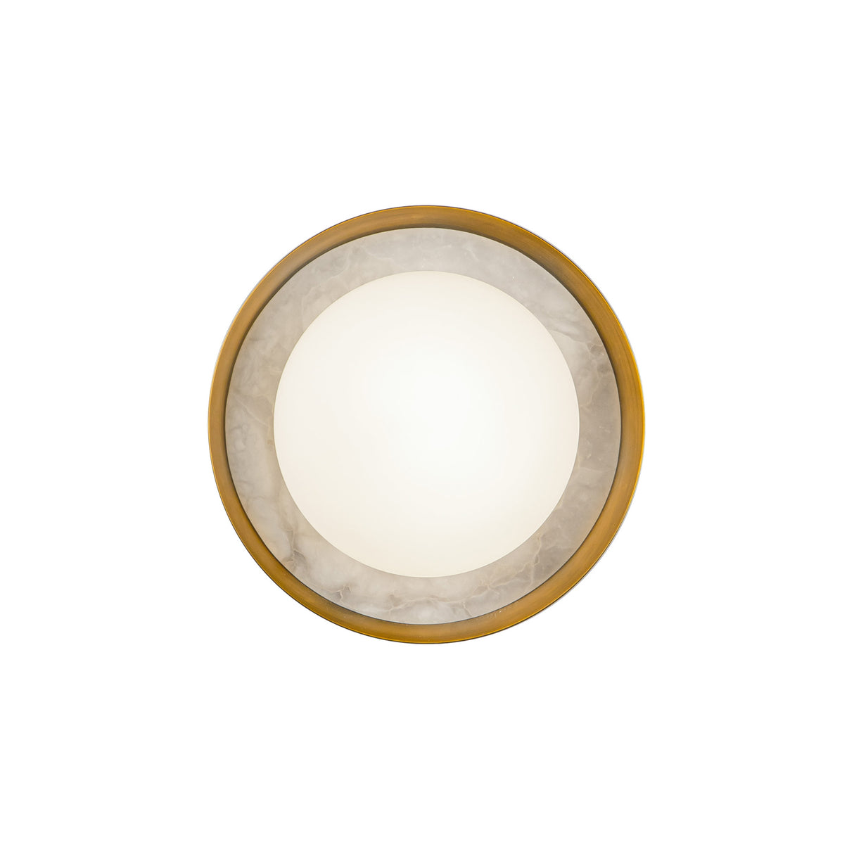 Osmund LED Wall Sconce 8", Vintage Brass with Alabaster Accent