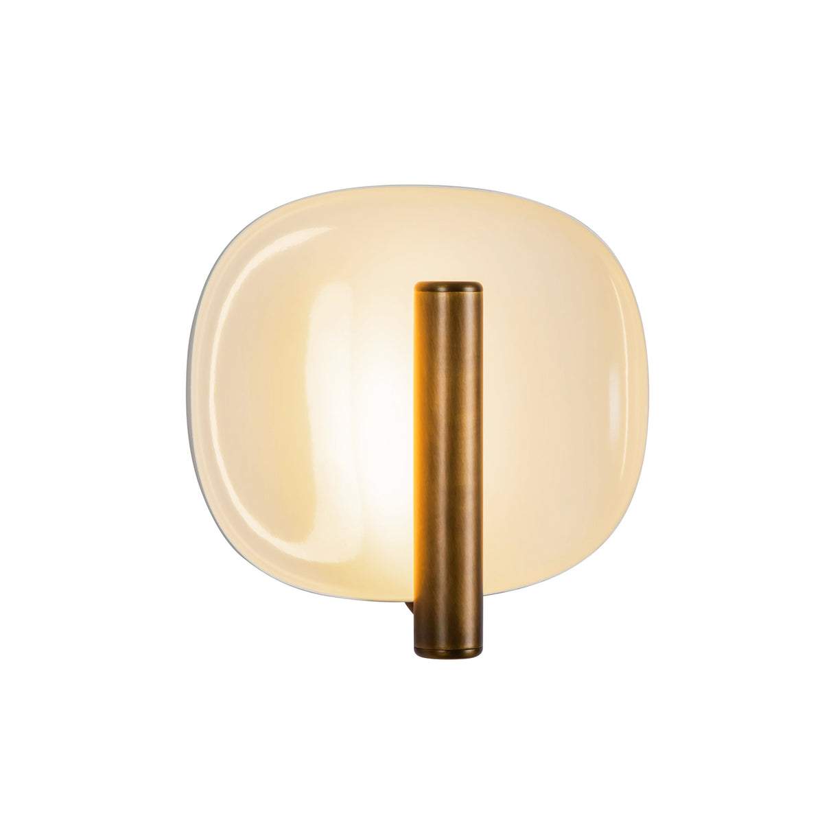 Orlene LED Wall Sconce 8", Pearl White and Vintage Brass